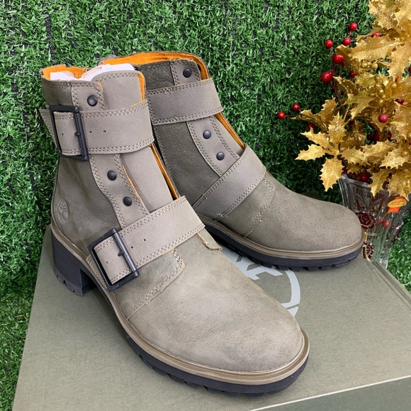 TIMBERLAND WOMEN'S KORI PARK MOTO BOOTS OLIVE - Picture 3 of 9